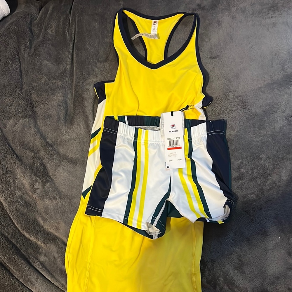 Yellow and green workout outfit unused